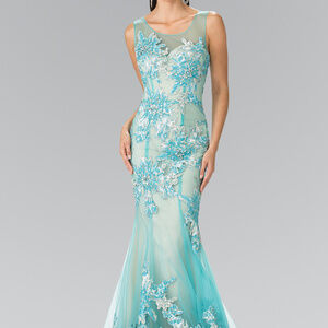 NEW TIFFANY/NUDE - Sleeveless Floor-Sweeping Prom Long Dress GL2335